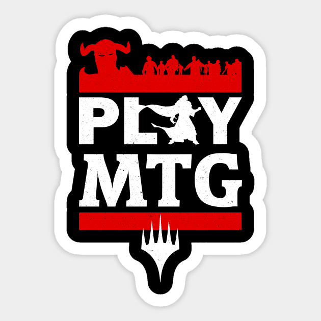 Play Magic White Lettering Sticker by Iron Grit Gaming